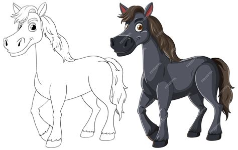 Premium Vector | Black Horse Illustration and Sketch