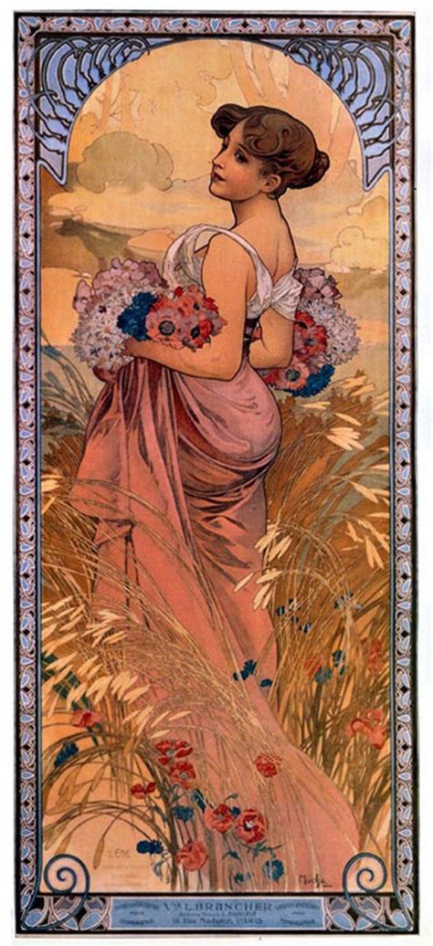 Alphonse Mucha Les Saisons Et Art Nouveau Mucha Art