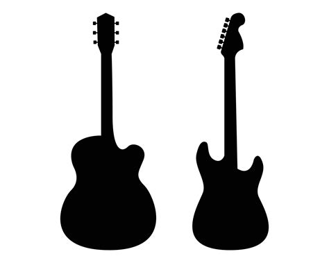 Guitars Vector Silhouette Vector Art At Vecteezy