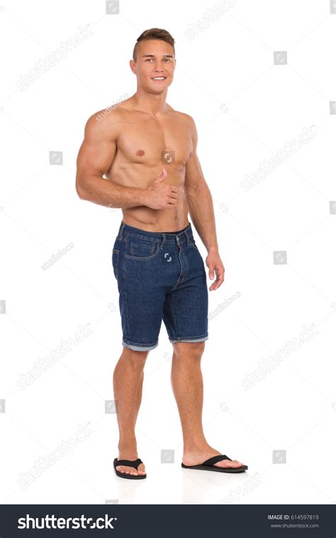 Smiling Half Naked Fit Man Jeans Stock Photo Shutterstock