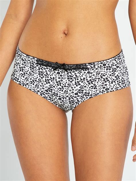 Lot De 2 Shorties Envie De Lingerie Blanc Noir Kiabi 4 00