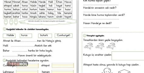 H Sesi Çalışması Eduhol Etkinlik İndir Oyun Oyna Test Çöz Video İzle