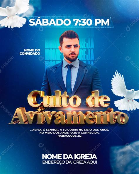 Social Media Flyer Culto Do Avivamento Igrejas Psd Editável [download