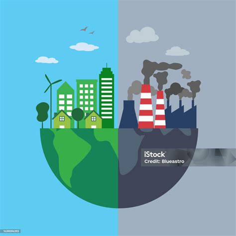 compare  green ecology planet  environmental pollution  flat