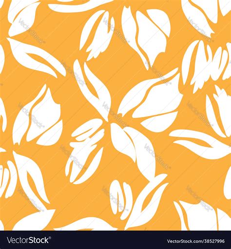 Orange floral seamless pattern background Vector Image