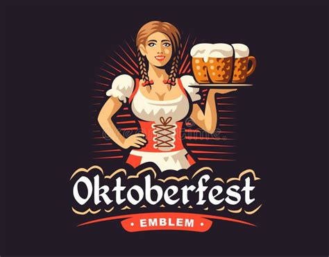 Menina Bonita Cerveja Projeto Do Logotipo De Oktoberfest