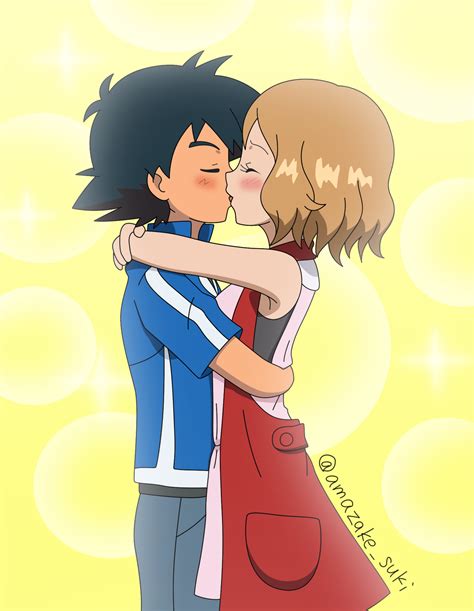 Pokemon Ash And Serena Kiss