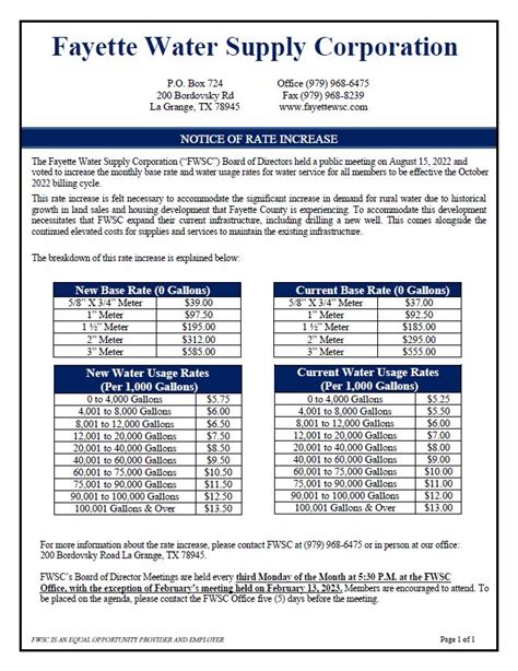 Recent News Fayette Water Supply Corporation