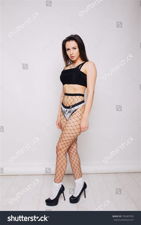 Sexy Brunette Girl Slender Figure Posing Stock Photo Shutterstock