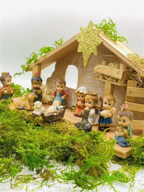 CHRISTMAS NATIVITY SCENE Set Figures Manger Figurines 12PCS Nacimiento