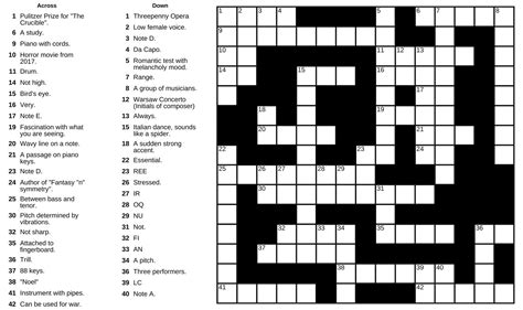 Crossword Puzzles Music Theme