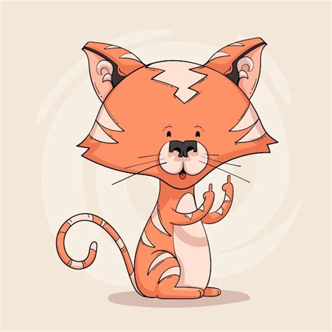 Premium Vector Cat Showing Fuck You Symbol