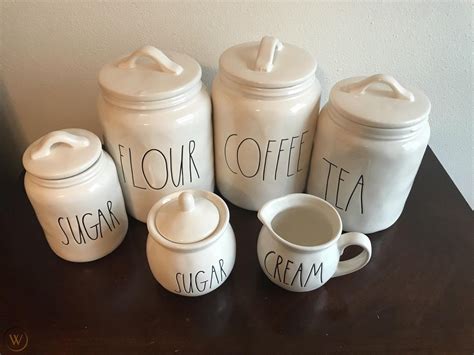 New Rae Dunn Canister Set Coffee Flour Tea Sugar Sugar Bowl Cream