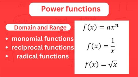 Power Functions Domain And Range Of Monomial Reciprocal And Radical