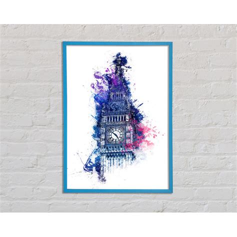 Happy Larry Aquarell Big Ben Einzelner Bilderrahmen Kunstdrucke