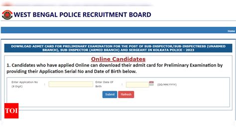 Kolkata Police SI Admit Card 2024 Kolkata Police Sub Inspector 2024