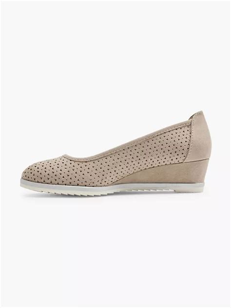 Graceland Beige Perforated Wedge Pump In Beige Deichmann