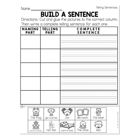 Sentences Worksheets K5 Learning Worksheets Library