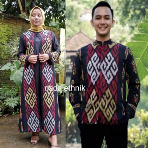 Jual Baju Gamis Muslim Muslimah Tenun Asli Etnik Seragam Keluarga