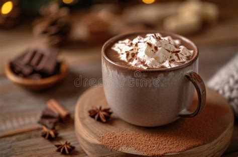 Hot Chocolate On A Table Stock Image Image Of Shop