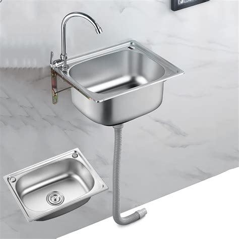 Yofsza Commercial Stainless Steel Wall-Mount Hand Sink, Single Bowl ...