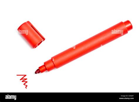 Red Highlighter Isolated On White Background Stock Photo Alamy