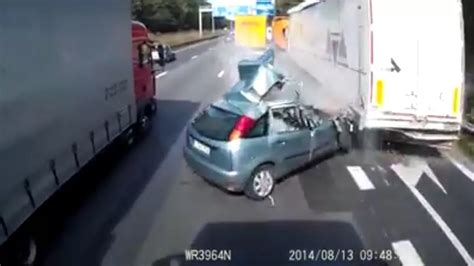 Shocking Footage Shows Driver Swerve Across Three Lanes Smash Into Two