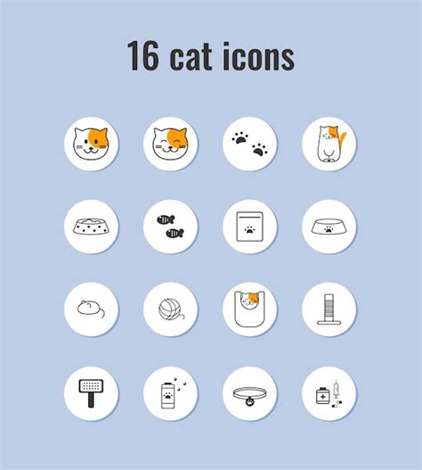 Premium Vector Cat Icons Set Vector