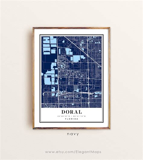 Doral Florida Map Doral FL Map Doral City Map Doral Print - Etsy