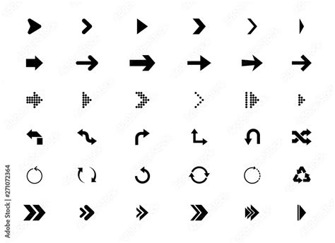 Set Of Black Arrow Arrows Icon Arrow Icon In Trendy Flat Style