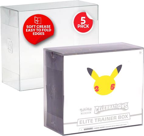 Amazon EVORETRO 5 Pack Clear Plastic Display Case For Pokemon