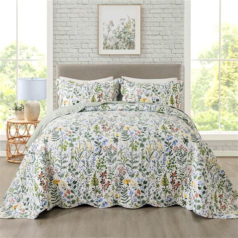 Travan Piece Quilt Set Quilted Bedspread Lightweight Coverlet Set