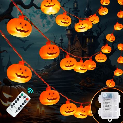 Guirlande Lumineuse En Forme De Citrouille Pour Halloween M Led