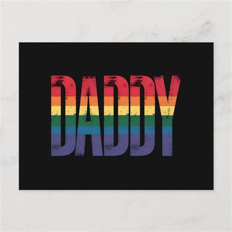 Daddy Gay Pride Month LGBTQ Fathers Day Rainbow Postcard Zazzle