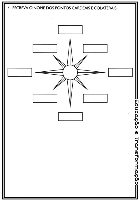 Pedag Giccos Pontos Cardeais E Colaterais Atividades Parte Bf