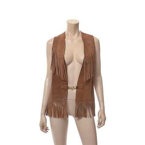 Vintage 60s 70s Suede Fringe Hippie Vest 1960s Woodstock Brown Etsy