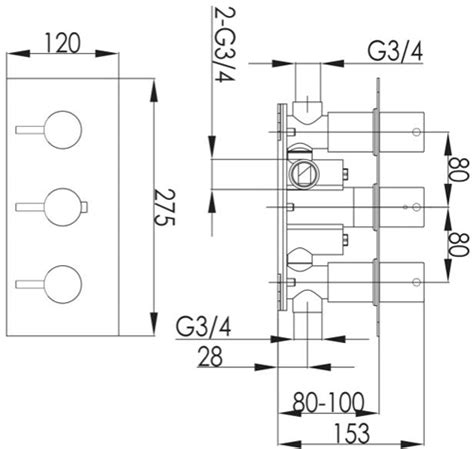 Concealed Thermostatic Shower Valve Outlets Stainless Steel Jtp