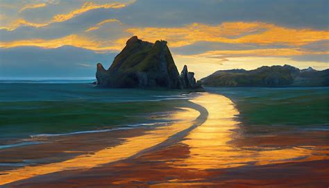 Premium Photo The Archway Islands Of Wharariki Beach At Sunset In New