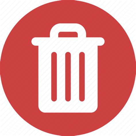 Circle Delete Garbage Recycle Red Rubbish Trash Icon