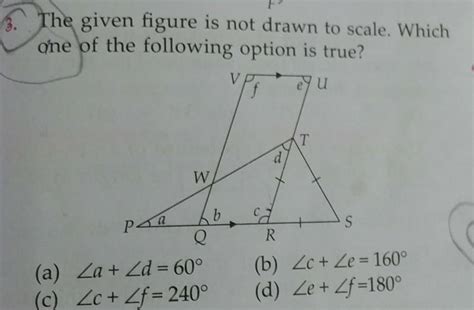 F The Given Figure Is Not Drawn To Scale Whichone Of The Following