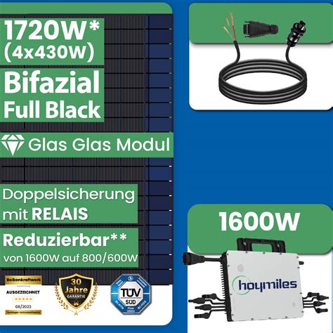 1720W Photovoltaik Balkonkraftwerk Mit 430W Bifaziale Solarmodule