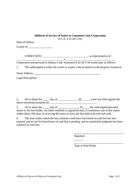 Indiana Affidavit Form Fill Out Sign Online Dochub