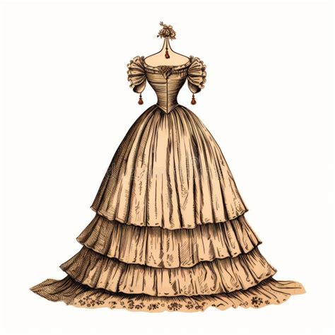 Victorian Ball Gown Stock Illustrations 110 Victorian Ball Gown Stock