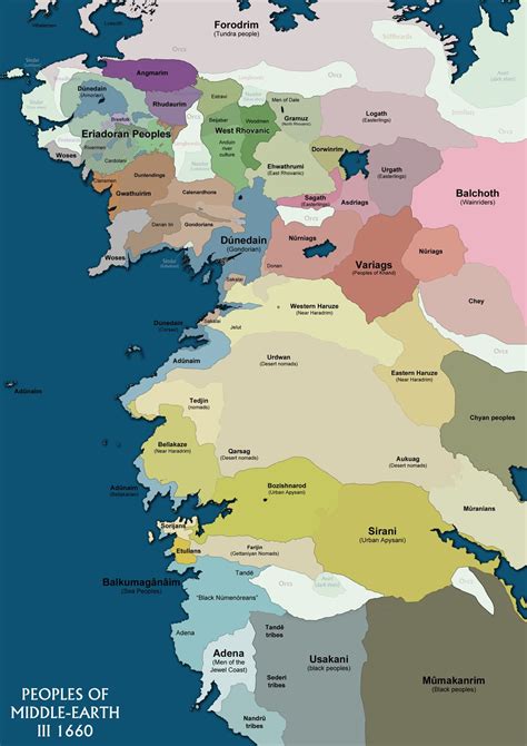 Peoples of Middle Earth(1200x1697) | Middle earth, Middle earth map ...