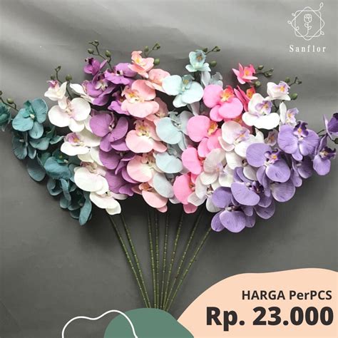 Jual Produk Terbaru Bunga Anggrek Kain Frosted Pastel K Artificial