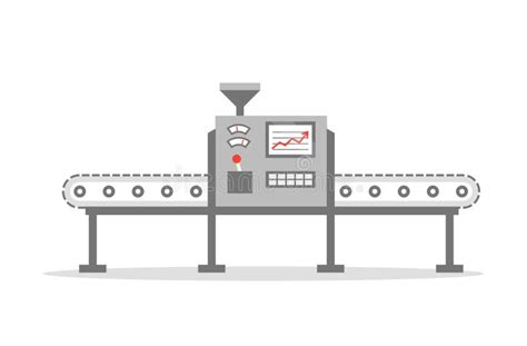 Conveyor Belt in Flat Design. Factory Production- Illustration ...