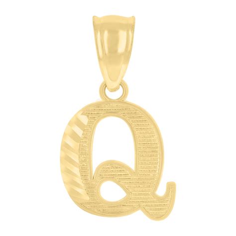 10Kt Gold Initial Letter Pendant "Q"