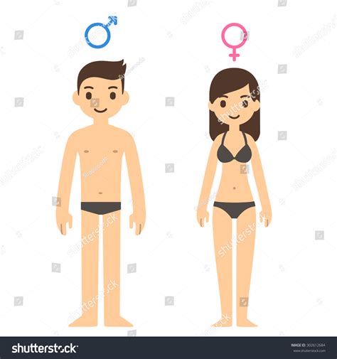 Girl And Boy In Underware Clipart