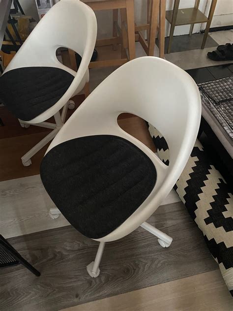 Ikea Loberget Malskar Swivel Chair White Furniture Home Living