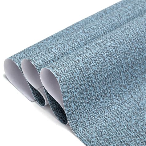 Sayfut 1m 5m Blue Linen Contact Paper Waterproof Pvc Self Adhesive